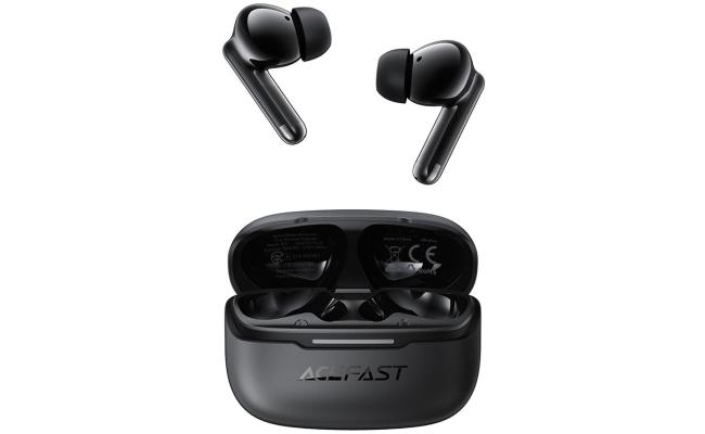 ACEFAST W5 TWS Earphones Hybrid ANC ENC Noise Reduction Bluetooth-Compatible Earbuds, 6-Mic, 30H Battery, Low Latency, IPX4, Fast Charging - Black